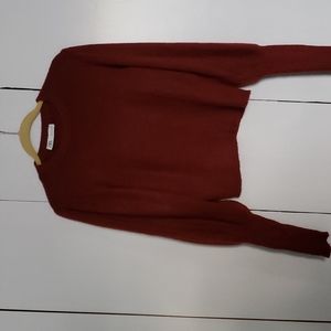 Balloon sleeve burgundy sweater by Zara